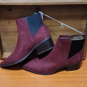 A New Day Gwen Burgundy Ankle Boots